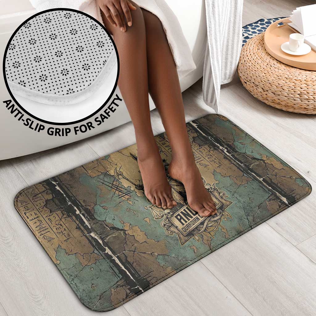 Anubis Bathroom Set Ancient Egyptian Aged Papyrus, Scales of Justice, and Egyptian Hieroglyph - African Pride
