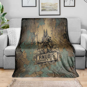 Anubis Blanket Ancient Egyptian Aged Papyrus, Scales of Justice, and Egyptian Hieroglyph - African Pride