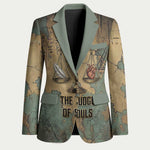 Anubis Blazer Ancient Egyptian Aged Papyrus, Scales of Justice, and Egyptian Hieroglyph - African Pride