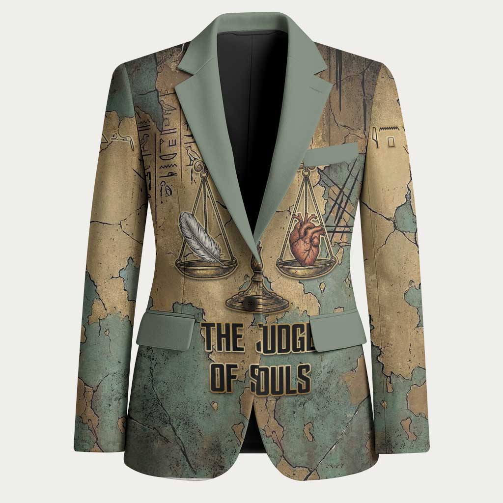 Anubis Blazer Ancient Egyptian Aged Papyrus, Scales of Justice, and Egyptian Hieroglyph - African Pride