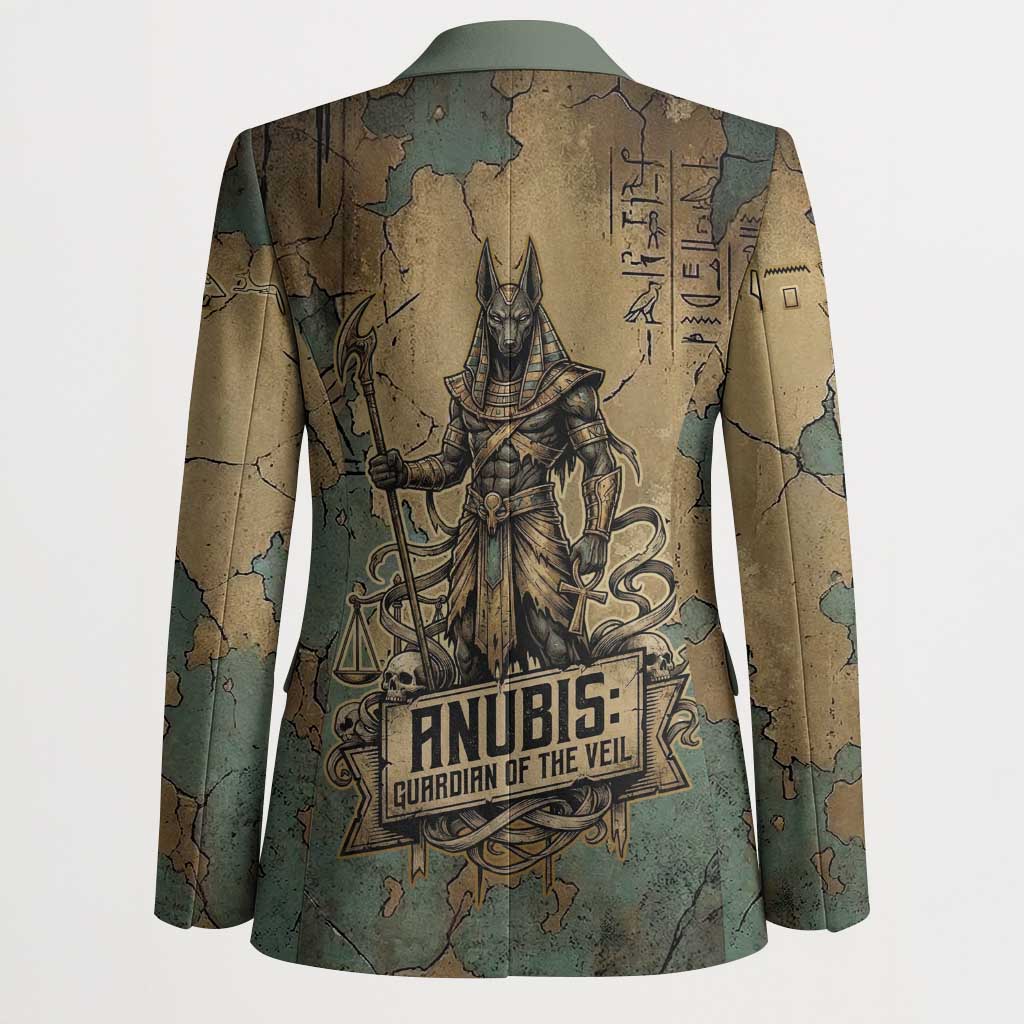 Anubis Blazer Ancient Egyptian Aged Papyrus, Scales of Justice, and Egyptian Hieroglyph - African Pride