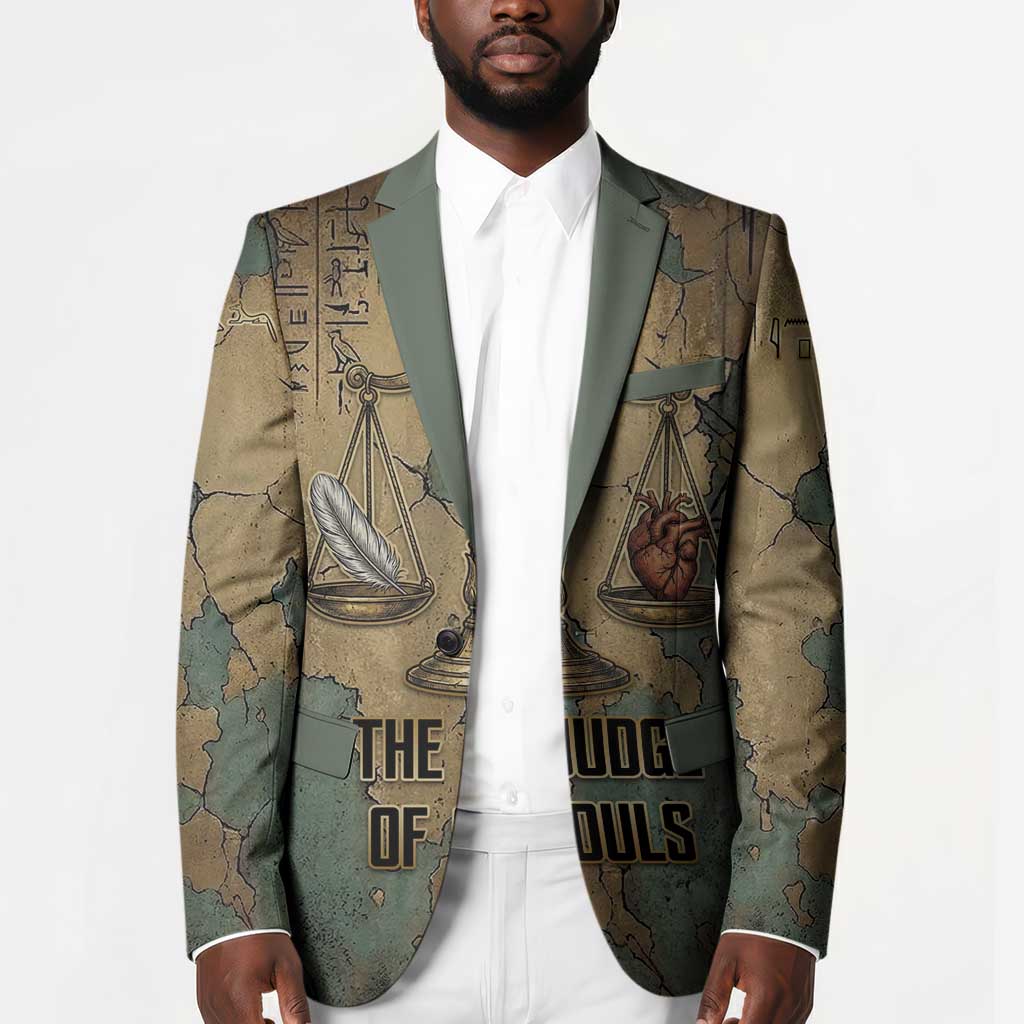 Anubis Blazer Ancient Egyptian Aged Papyrus, Scales of Justice, and Egyptian Hieroglyph - African Pride