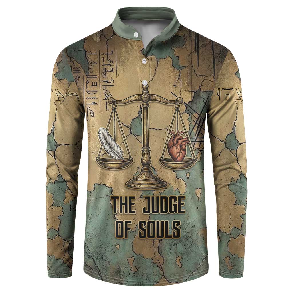 Anubis Button Sweatshirt Ancient Egyptian Aged Papyrus, Scales of Justice, and Egyptian Hieroglyph