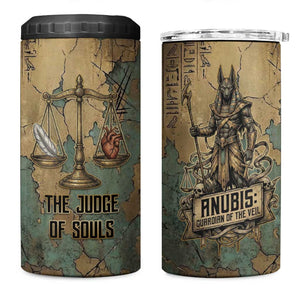 Anubis 4 in 1 Can Cooler Tumbler Ancient Egyptian Aged Papyrus, Scales of Justice, and Egyptian Hieroglyph - African Pride