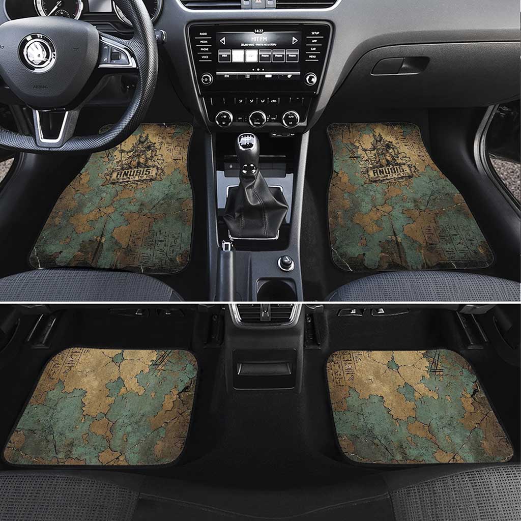 Anubis Car Mats Ancient Egyptian Aged Papyrus, Scales of Justice, and Egyptian Hieroglyph - African Pride