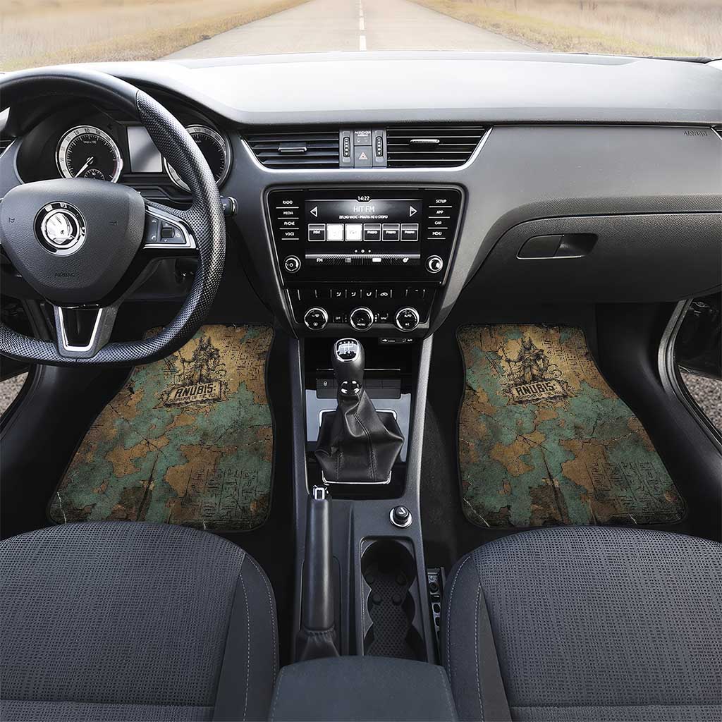 Anubis Car Mats Ancient Egyptian Aged Papyrus, Scales of Justice, and Egyptian Hieroglyph - African Pride