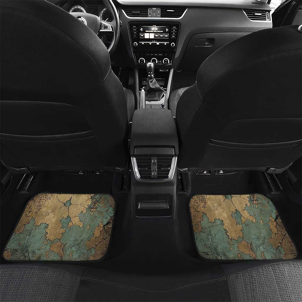 Anubis Car Mats Ancient Egyptian Aged Papyrus, Scales of Justice, and Egyptian Hieroglyph - African Pride