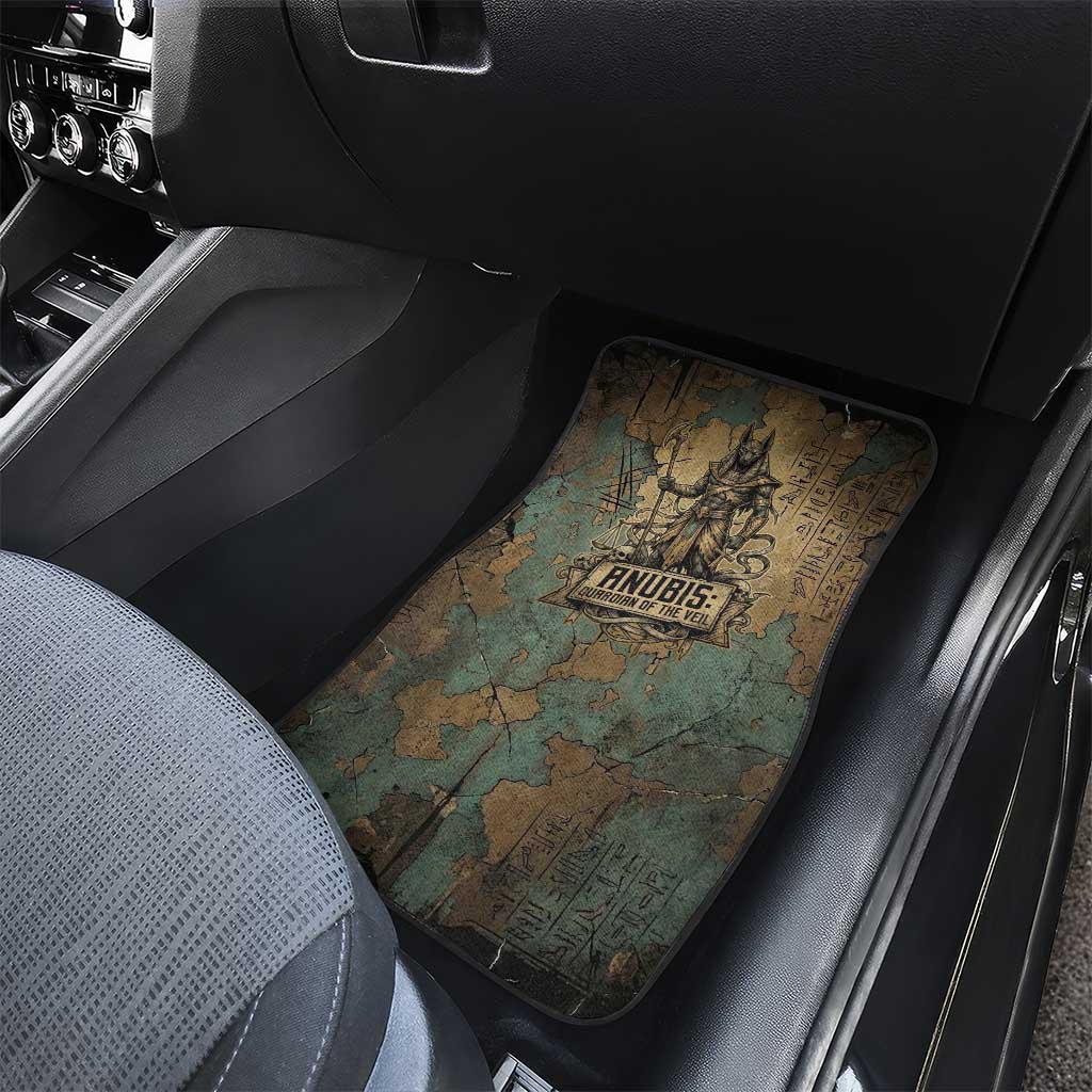 Anubis Car Mats Ancient Egyptian Aged Papyrus, Scales of Justice, and Egyptian Hieroglyph - African Pride