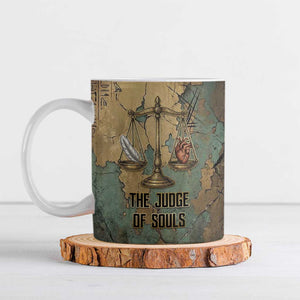 Anubis Ceramic Mug Ancient Egyptian Aged Papyrus, Scales of Justice, and Egyptian Hieroglyph - African Pride
