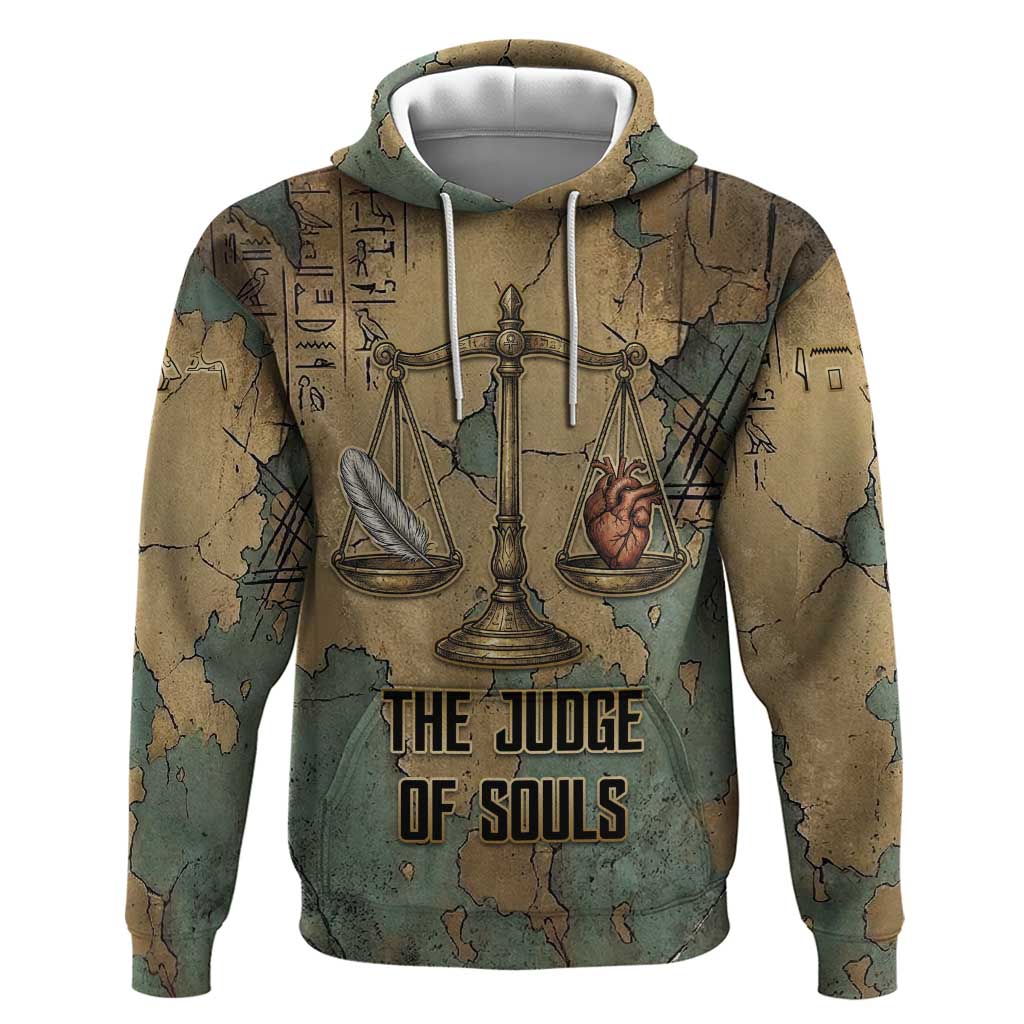 Anubis Hoodie Ancient Egyptian Aged Papyrus, Scales of Justice, and Egyptian Hieroglyph - African Pride