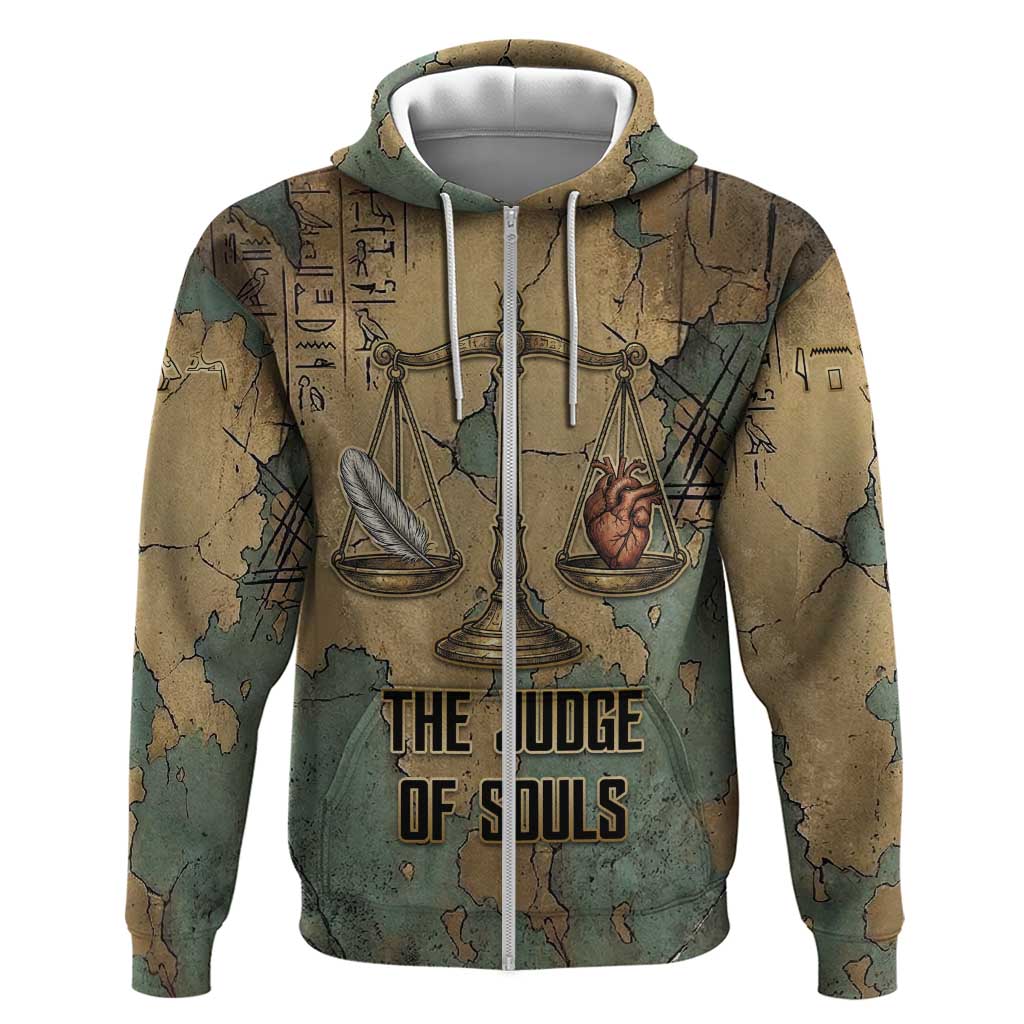 Anubis Hoodie Ancient Egyptian Aged Papyrus, Scales of Justice, and Egyptian Hieroglyph - African Pride