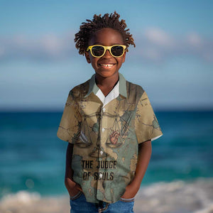 Anubis Kid Hawaiian Shirt Ancient Egyptian Aged Papyrus, Scales of Justice, and Egyptian Hieroglyph - African Pride
