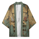 Anubis Kimono Ancient Egyptian Aged Papyrus, Scales of Justice, and Egyptian Hieroglyph - African Pride