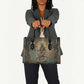 Anubis Leather Bag Ancient Egyptian Aged Papyrus, Scales of Justice, and Egyptian Hieroglyph - African Pride