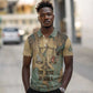Anubis Polo Shirt Ancient Egyptian Aged Papyrus, Scales of Justice, and Egyptian Hieroglyph - African Pride