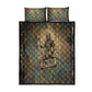 Anubis Quilt Bed Set Ancient Egyptian Aged Papyrus, Scales of Justice, and Egyptian Hieroglyph - African Pride