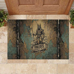 Anubis Rubber Doormat Ancient Egyptian Aged Papyrus, Scales of Justice, and Egyptian Hieroglyph - African Pride