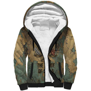 Anubis Sherpa Hoodie Ancient Egyptian Aged Papyrus, Scales of Justice, and Egyptian Hieroglyph - African Pride