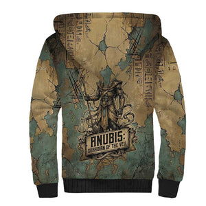 Anubis Sherpa Hoodie Ancient Egyptian Aged Papyrus, Scales of Justice, and Egyptian Hieroglyph - African Pride