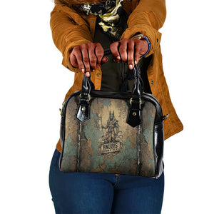Anubis Shoulder Handbag Ancient Egyptian Aged Papyrus, Scales of Justice, and Egyptian Hieroglyph - African Pride