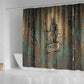 Anubis Shower Curtain Ancient Egyptian Aged Papyrus, Scales of Justice, and Egyptian Hieroglyph - African Pride