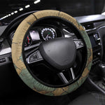 Anubis Steering Wheel Cover Ancient Egyptian Aged Papyrus, Scales of Justice, and Egyptian Hieroglyph - African Pride