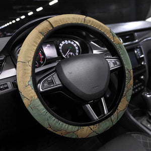 Anubis Steering Wheel Cover Ancient Egyptian Aged Papyrus, Scales of Justice, and Egyptian Hieroglyph - African Pride