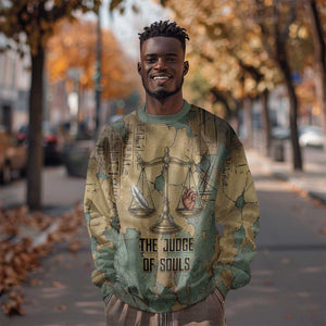 Anubis Sweatshirt Ancient Egyptian Aged Papyrus, Scales of Justice, and Egyptian Hieroglyph - African Pride