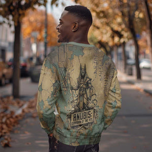 Anubis Sweatshirt Ancient Egyptian Aged Papyrus, Scales of Justice, and Egyptian Hieroglyph - African Pride