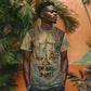Anubis T shirt Ancient Egyptian Aged Papyrus, Scales of Justice, and Egyptian Hieroglyph - African Pride