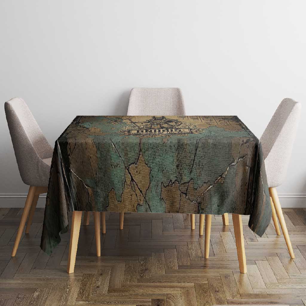 Anubis Tablecloth Ancient Egyptian Aged Papyrus, Scales of Justice, and Egyptian Hieroglyph - African Pride