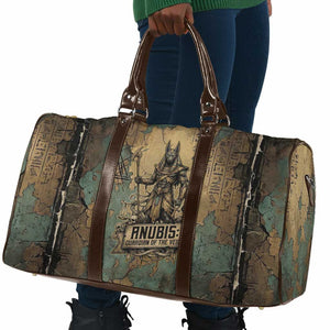 Anubis Travel Bag Ancient Egyptian Aged Papyrus, Scales of Justice, and Egyptian Hieroglyph - African Pride