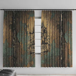 Anubis Window Curtain Ancient Egyptian Aged Papyrus, Scales of Justice, and Egyptian Hieroglyph - African Pride