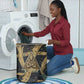 Anubis Ancient Egyptian Laundry Basket with Starry Mummy Wrap Pattern, Anubis Warrior Illustration, and Pyramid - African Pride