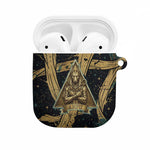 Anubis Ancient Egyptian AirPods Case with Starry Mummy Wrap Pattern, Anubis Warrior Illustration, and Pyramid - African Pride