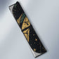 Anubis Ancient Egyptian Auto Sun Shade with Starry Mummy Wrap Pattern, Anubis Warrior Illustration, and Pyramid - African Pride