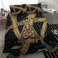 Anubis Ancient Egyptian Bedding Set with Starry Mummy Wrap Pattern, Anubis Warrior Illustration, and Pyramid - African Pride