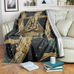 Anubis Ancient Egyptian Blanket with Starry Mummy Wrap Pattern, Anubis Warrior Illustration, and Pyramid - African Pride
