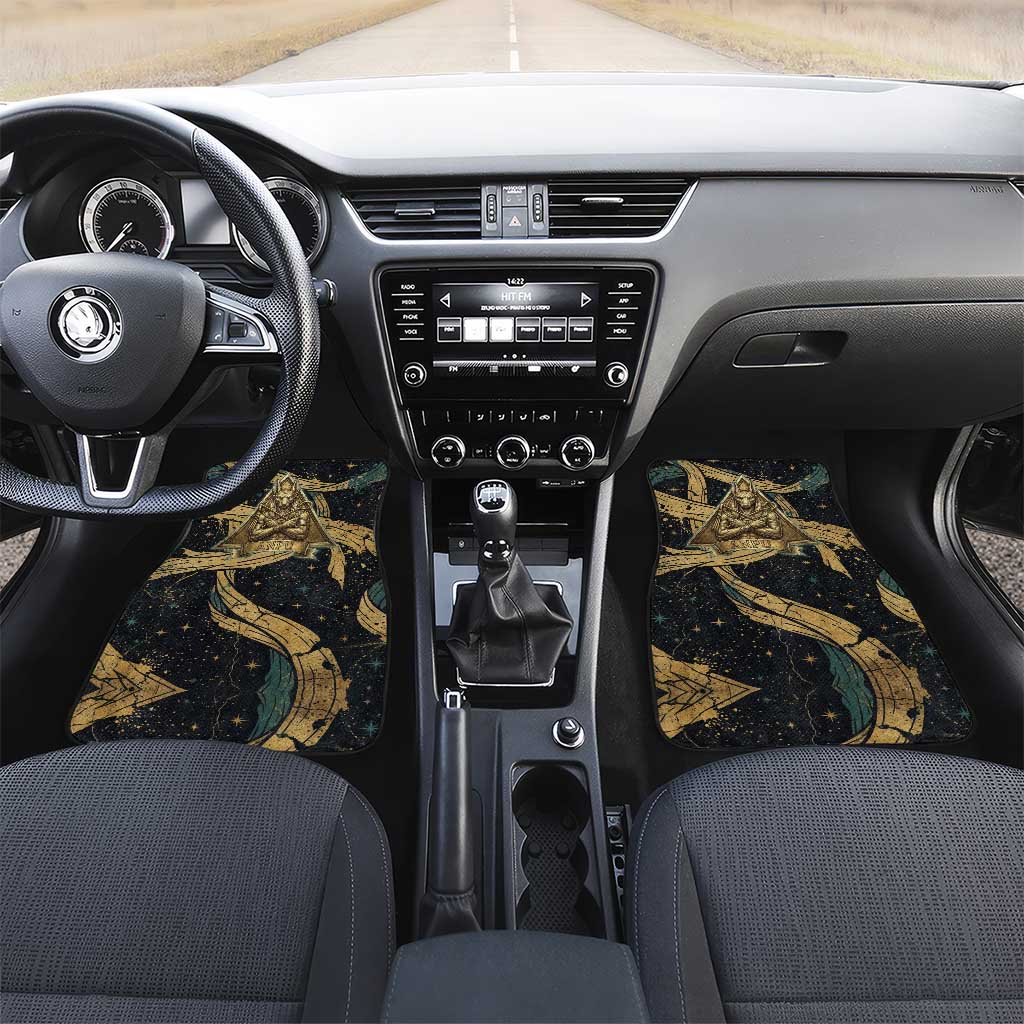 Anubis Ancient Egyptian Car Mats with Starry Mummy Wrap Pattern, Anubis Warrior Illustration, and Pyramid - African Pride