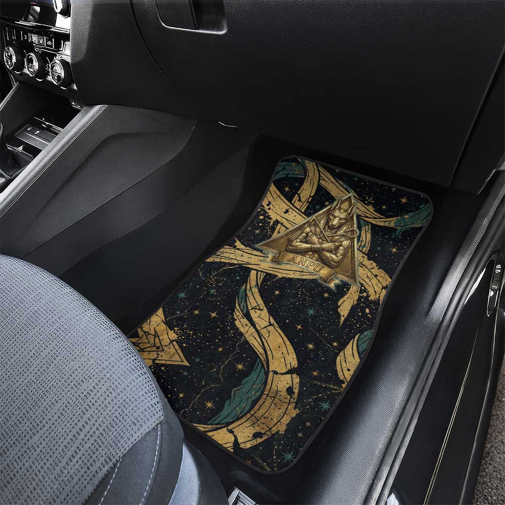 Anubis Ancient Egyptian Car Mats with Starry Mummy Wrap Pattern, Anubis Warrior Illustration, and Pyramid - African Pride
