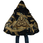 Anubis Ancient Egyptian Cloak with Starry Mummy Wrap Pattern, Anubis Warrior Illustration, and Pyramid - African Pride