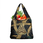 Anubis Ancient Egyptian Grocery Bag with Starry Mummy Wrap Pattern, Anubis Warrior Illustration, and Pyramid - African Pride