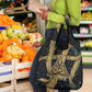 Anubis Ancient Egyptian Grocery Bag with Starry Mummy Wrap Pattern, Anubis Warrior Illustration, and Pyramid - African Pride