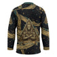 Anubis Ancient Egyptian Hockey Jersey with Starry Mummy Wrap Pattern, Anubis Warrior Illustration, and Pyramid - African Pride