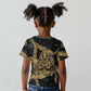 Anubis Ancient Egyptian Kid T shirt with Starry Mummy Wrap Pattern, Anubis Warrior Illustration, and Pyramid - African Pride