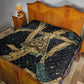Anubis Ancient Egyptian Quilt with Starry Mummy Wrap Pattern, Anubis Warrior Illustration, and Pyramid - African Pride
