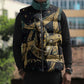 Anubis Ancient Egyptian Sleeveless Puffer Jacket with Starry Mummy Wrap Pattern, Anubis Warrior Illustration, and Pyramid - African Pride