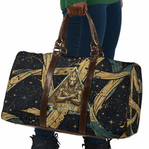Anubis Ancient Egyptian Travel Bag with Starry Mummy Wrap Pattern, Anubis Warrior Illustration, and Pyramid - African Pride