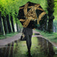 Anubis Ancient Egyptian Umbrella with Starry Mummy Wrap Pattern, Anubis Warrior Illustration, and Pyramid - African Pride