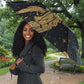 Anubis Ancient Egyptian Umbrella with Starry Mummy Wrap Pattern, Anubis Warrior Illustration, and Pyramid - African Pride